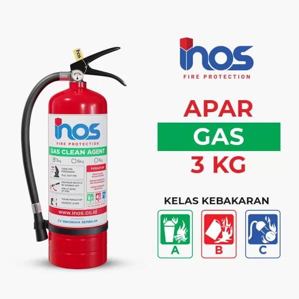 APAR Gas Clean Agent 3 kg INOS